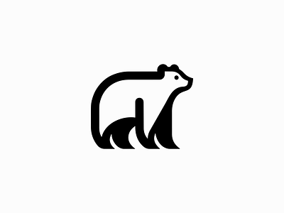 Bear Logo animal bear branding design emblem geometric grizzly icon illustration lines logo mark mascot modern nature simple sports vector zoo