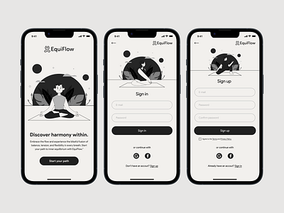 EquiFlow - Yoga exercise app app design ui ux