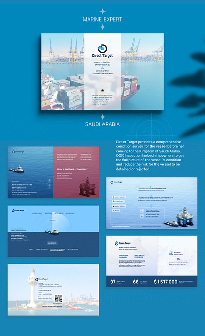 Presentation for marine expert branding marine presentation shipment ui visual design