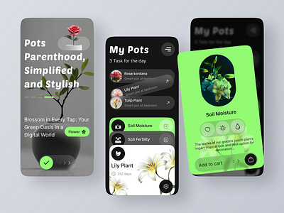 iFloral - Smart Flower Pot App | Floral Fantasia app design ecommerce ecommerce app flower garden gardening leaf leaves marketplace mobile app moible ui plant plant shop app plant store planting shop shop app shopping ui ui design