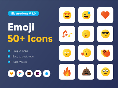 Emoji Set angry emoji emotional energy fair flat hands happy heart icons love sad social media