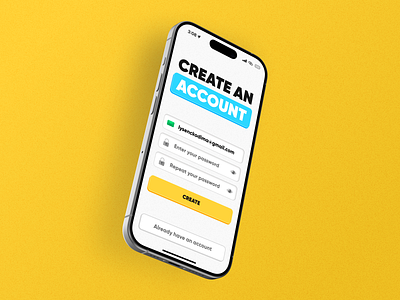 Sign Up Mobile App 2023 2024 app button colorful daily ui input ios iphone 15 login mobile mobile app mockup onbording product design shadow sign up ui ux
