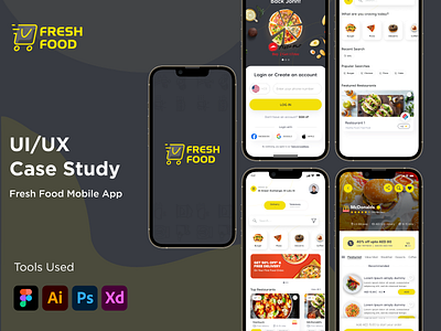 Food Mobile App food application graphic design mobile app development tawasi mobile app development ui uiux