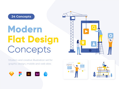 Modern Flat Design Concepts analysis business concepts corpotate data design education freelance graphic information modern network search social startup virtual reality website