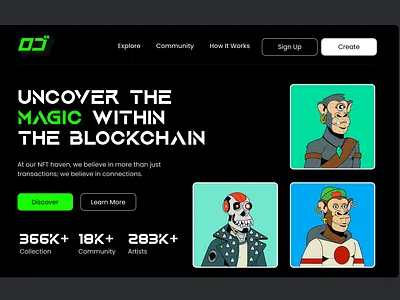 NFTrove Web Design. branding figma graphic design nft ui uiux