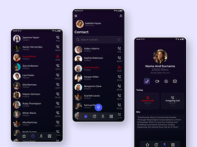 Contact List App Ui Design contact contact app ui contact list contact list ap contact list app ui contact ui motiondesign ui desidn uiux ux design