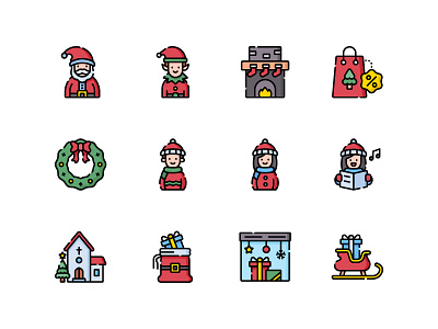 Christmas Icon character christmas holiday icon icon set illustration ui
