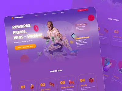 Bringing an Online Lottery Website to Life for Canis Lesotho cash design glassmorphism