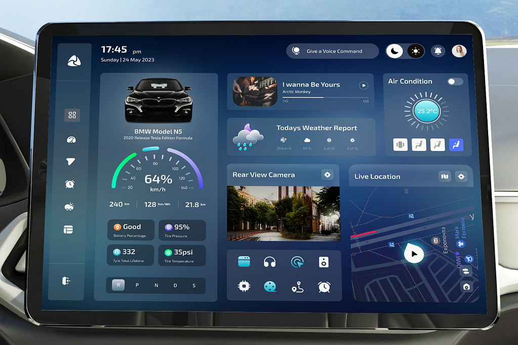 Car Automotive Dashboard UI Design by Samsun Nahar Product Designer for Opedia Studio Design