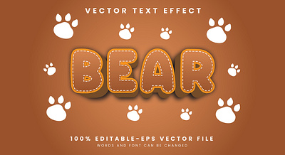 Bear 3d editable text style Template 3d 3d text effect animal font animal text bear bear background bear effect bear font bear pattern branding design font effect graphic design illustration kids font teddy bear typography vector vector text vector text mockup