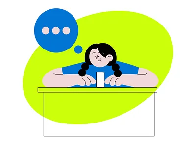 Pause and Ponder adobe illustrator cartoon cartoon flat character cartoon mascot flat character design flat design minimalist banner ponder sale banner smirking speech bubble vector vector illustration woman woman smartphone woman smiling woman thinking