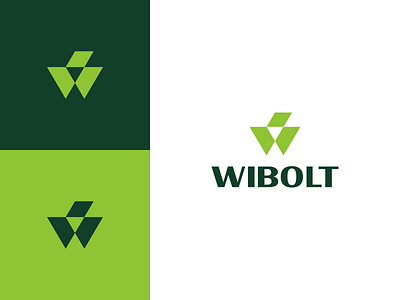 Wibolt logo exploration bold brand branding clean collection design flat geometric green letter mark logo minimal print sharp simple style guide tech w wibolt work mark