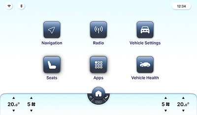 Car Infotainment UI - Main Screen