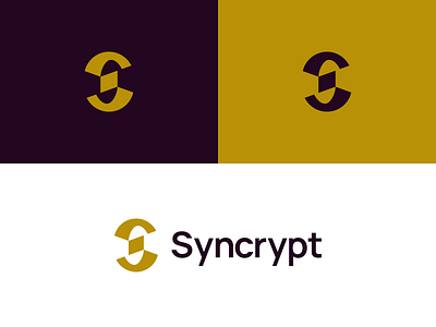 Syncrypt logo exploration brand branding clean crypto cut design flat geometric graphic design logo minimal orange round s sharp simple style guide syncrypt vector web3