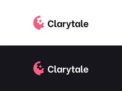 Clarytale logo design astral brand branding c circle clarytale clean design flat geometric logo minimal pink red round simple space star style guide vector