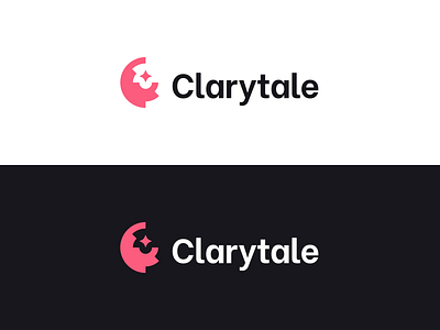 Clarytale logo design astral brand branding c circle clarytale clean design flat geometric logo minimal pink red round simple space star style guide vector