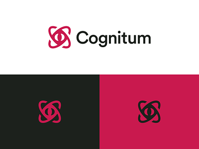 Cognitum logo exploration ai brand branding c circle clean cognition cognitum data design eye flat logo loop minimal pink red round simple vector