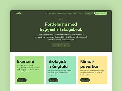 Hyggligt — The Forestry of the Future colors forest forestry page header tree typography website