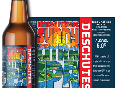 Deschutes Sunny Citra IPA graphic design illustration typography