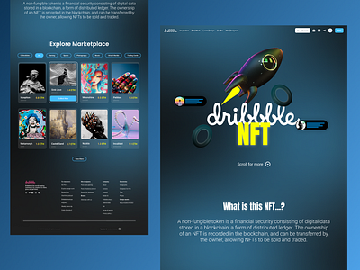 Dribbble NFT concept design graphic design ui userinterface ux