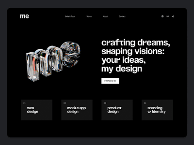 Designer's portfolio web site design 3d adaptive branding design landing portfolio responsive ui web
