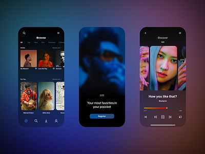 Music streaming application design typography ui userinterface ux