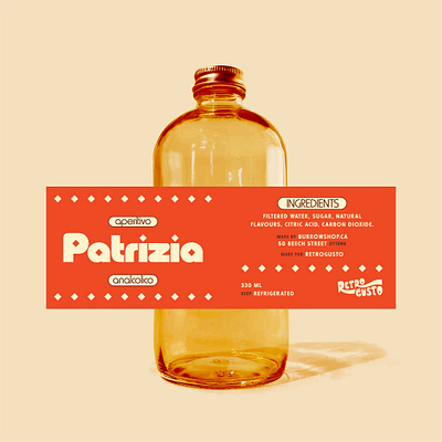 Patrizia Aperitivo brand design brand identity branding creative design digital graphic design label design layout logo mockup package design packaging print retro typography vintage