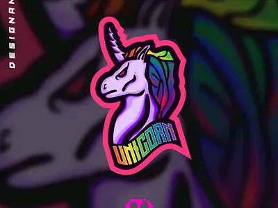 UNICORN ESPORTS MASCOT LOGO DESIGN branding colors design esport games gamming graphic design illustration logo mascot logo rainbow ui valorant