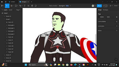 Todays work "Captain America" art avengers captain america charecter endgame figma illustration marvel power shield ui