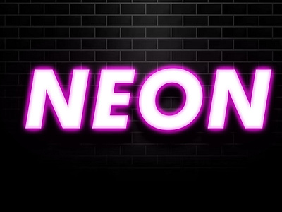 Neon Text Effect design dribbble effect graphicdesign illustrator light media minimal neon sign simple social trendy ui uiux ux vector web