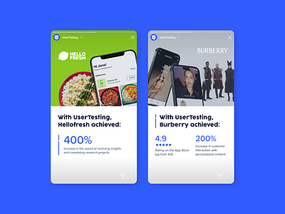 UserTesting - IG Story Ads ad design advertising content creation ecommerce facebook ads instagram ads paid media ppc design saas static ads