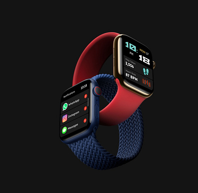 WatchFace apple fitness heartbeat notification steps uidesign watch watchos