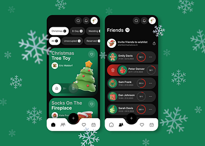 Christmas Wishlist App 2024 app christmas design development figma gift hero screen illustration new year santa ui uxui wishlist