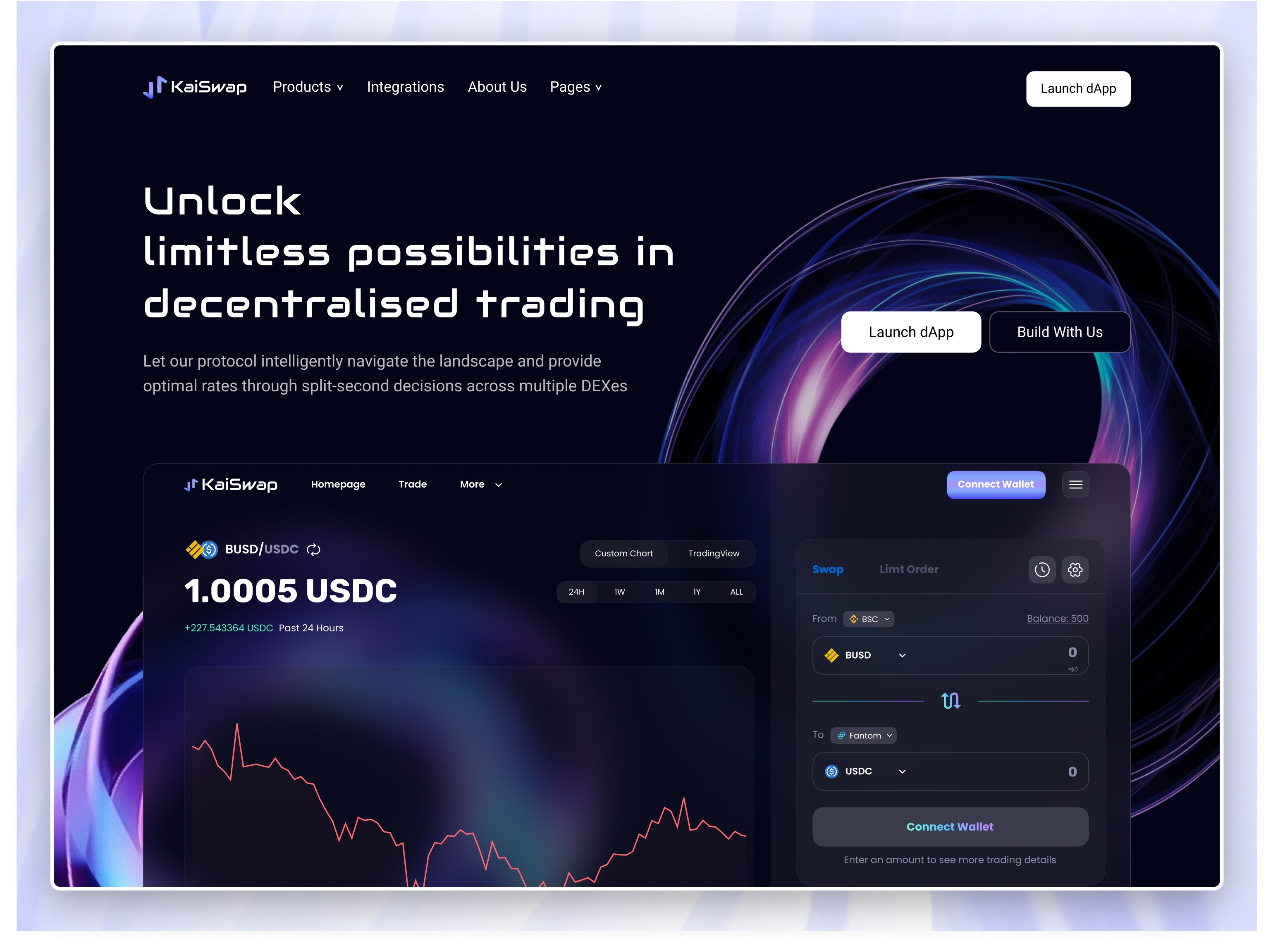 Decentralized Exchange website crypto decentralized dex exchange landing page mockup tech ui web web3