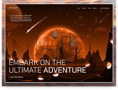 Mars Exploration website adventure explore illustration mars modern nasa space tesla twitter typography unknown web