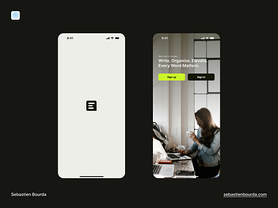 Launch Screen at textgen animation app branding design logo mobile ui