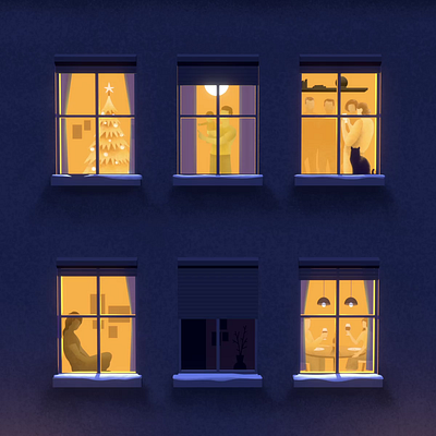 Happy Holidays! 3d aftereffects animation blender christmas city festive illustration motion graphics night xmas