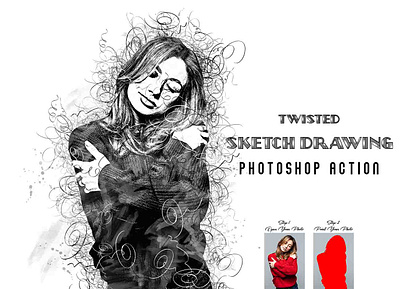 Twisted Sketch Drawing Photoshop Action style