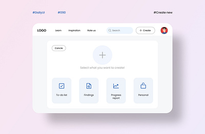 DailyUI Day090 - Create new createnew dailyui dailyui090 dailyuichallenge design designer figma figmadesign learning projects ui uiuxdesigner userinterfacedesign webdesign webpage