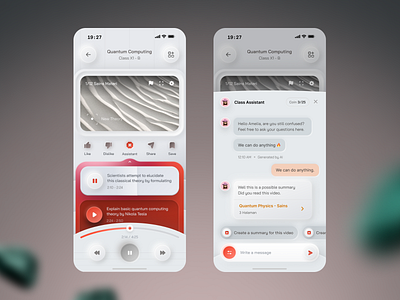 AI Assistant Learning Videos ai app assistant design learning neumorphism neuo play red ui video