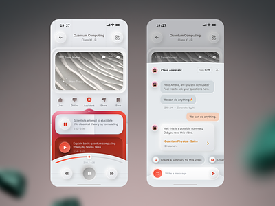 AI Assistant Learning Videos ai app assistant design learning neumorphism neuo play red ui video