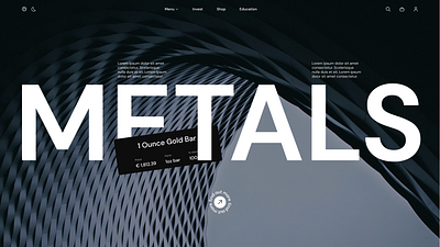 Metal hero section concepts banner capslock concept design hero section illustration italic metal metals minimalism rounded button rounded text swiss style typography ui