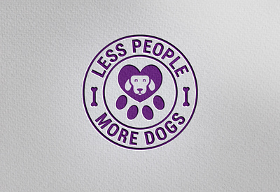 LESS PEOPLE MORE DOGS LOGO branding circle logo circle type logo design elegant logo design eye catchy logo graphic design illustration logo
