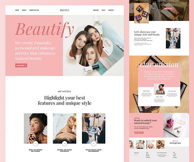 Elegant website design with a feminine vibe elegant female website sophisticated template web design