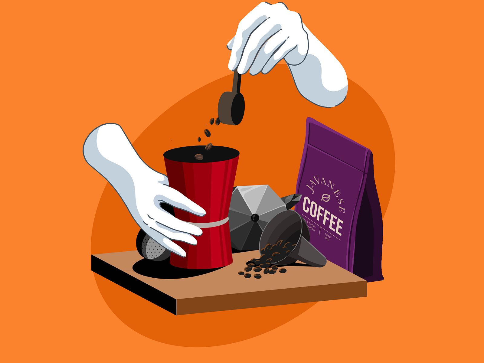 Grinding Coffee by Revendeva on Dribbble