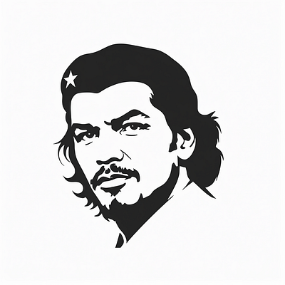 Che Guevara black and white business logo flat design logo logo design minimalism
