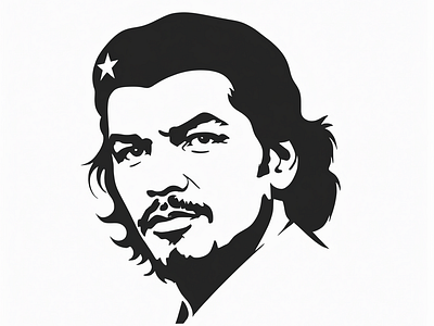 Che Guevara black and white business logo flat design logo logo design minimalism