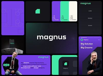 Magnus Software Development Logo Design brand branding logo logo design motion graphics typography ui