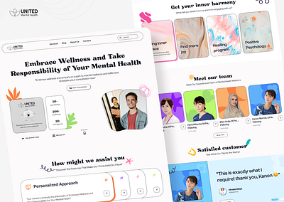 United Mental Health - Landing Pages app design design health landing pages mental health ui website well being