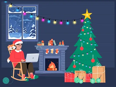 Christmas Holiday - Illustration art branding celebrate christmas christmas tree color creativ design exploration gifts graphic design holiday illustration logo minimal ui